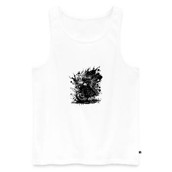 Motorrad Rennsport Geländefahrt Splash Style - Männer Premium Bio Tank Top - Weiß - Vorne - Michal (187cm)