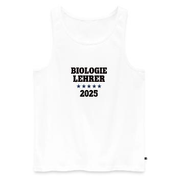 Biologie Lehrer 2025 Biolehrer Biologielehrer Bio - Männer Premium Bio Tank Top - Weiß - Vorne - Michal (187cm)