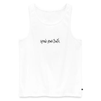 Parlez votreVérité - Débardeur bio Premium Homme - blanc - Devant - Michal (187cm)