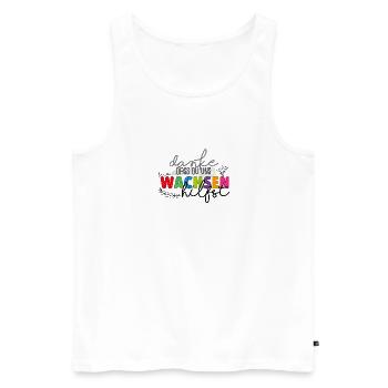Danke fürs Wachsen - Männer Premium Bio Tank Top - Weiß - Vorne - Michal (187cm)