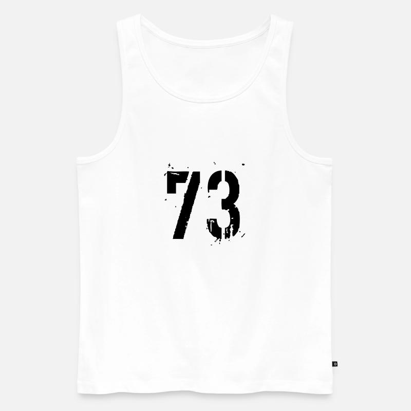 Nummer 73 - Männer Premium Bio Tank Top - Weiß