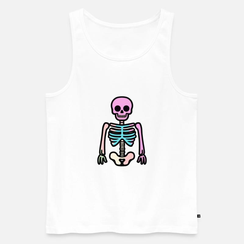 Skelett Halloween Comic - Männer Premium Bio Tank Top - Weiß