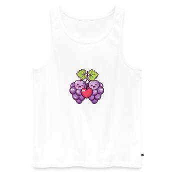 Weintrauben Paar Liebe Herz Comic - Männer Premium Bio Tank Top - Weiß - Vorne - Michal (187cm)