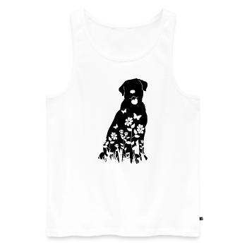 Labrador Blumenmuster Silhouette Hund Lover Geschenk - Männer Premium Bio Tank Top - Weiß - Vorne - Michal (187cm)