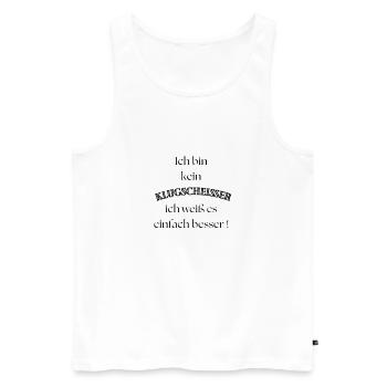Klug transformed - Männer Premium Bio Tank Top - Weiß - Vorne - AI Model Male 178 light (178cm)