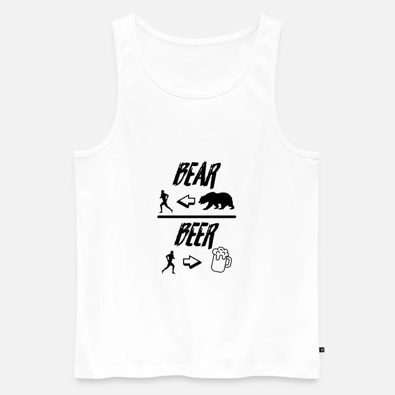 BEAR vs BEER - Débardeur bio Premium Homme - blanc