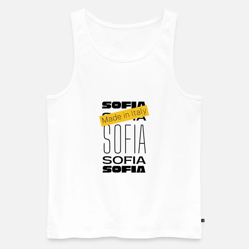 SOFIA Italienischer Name - Männer Premium Bio Tank Top - Weiß