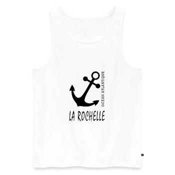Ancre La Rochelle - Débardeur bio Premium Homme - blanc - Devant - AI Model Male 178 light (178cm)