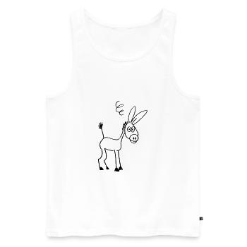 Funny stroke donkey - Men's Premium Organic Tank Top - white - Front - Michal (187cm)