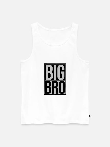 Shield Big Bro Logo - Men's Premium Organic Tank Top - white
