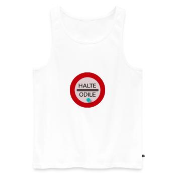 Halte Odile Deray - Débardeur bio Premium Homme - blanc - Devant - Michal (187cm)