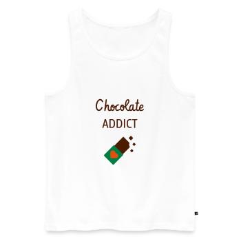 Chocolate Addict - Accro au chocolat - Humour - Débardeur bio Premium Homme - blanc - Devant - AI Model Male 178 light (178cm)