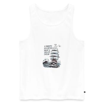 Smooth Sailing Segelschiff Mondschein Segeln - Männer Premium Bio Tank Top - Weiß - Vorne - Michal (187cm)