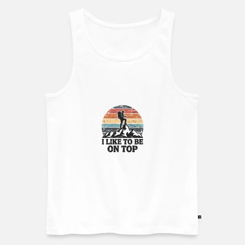 Berggipfel Gipfel Bergsteigen Klettern Kletterer - Männer Premium Bio Tank Top - Weiß
