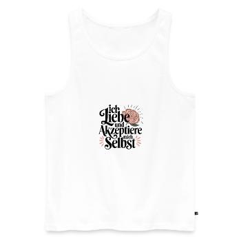 Ich liebe und akzeptiere mich selbst für einen - Männer Premium Bio Tank Top - Weiß - Vorne - Michal (187cm)
