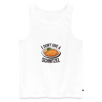 I Don’t Give a Schnitzel Funny Food Humor - Männer Premium Bio Tank Top - Weiß - Vorne - Michal (187cm)