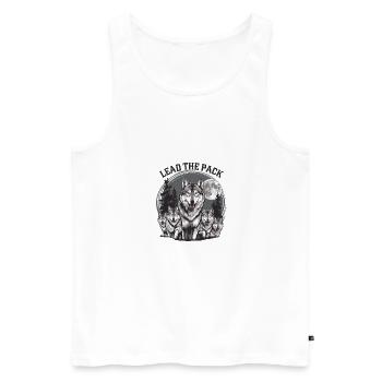 Wolf Lead The Pack für Wolf Fan Naturliebhaber - Männer Premium Bio Tank Top - Weiß - Vorne - Michal (187cm)