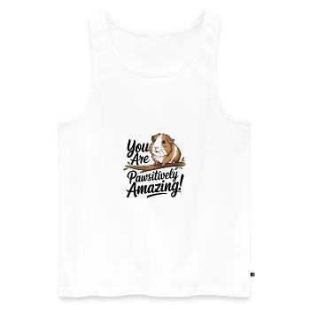 Du Bist Pfotenstark Erstaunlich, Meerschweinchen - Männer Premium Bio Tank Top - Weiß - Vorne - Michal (187cm)