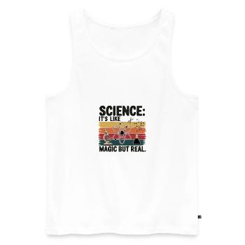 Science: It's Like Magic, But Real - Men's Premium Organic Tank Top - white - Front - Michal (187cm)