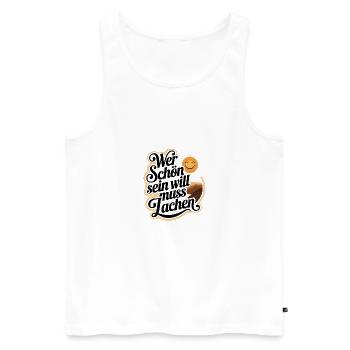 Sunny days bring a good mood - Men's Premium Organic Tank Top - white - Front - AI Model Male 178 light (178cm)