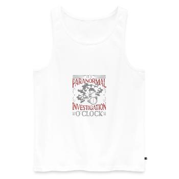 Chasseur de fantômes professionnel Drôle Paranormal O’clock - Débardeur bio Premium Homme - blanc - Devant - Michal (187cm)