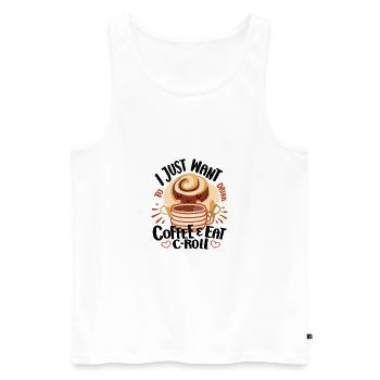Cake Baker I Just Want Coffee & C-Roll Cupcake - Männer Premium Bio Tank Top - Weiß - Vorne - Michal (187cm)
