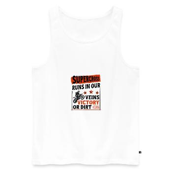 Dirtbike Rider Runs In Our Veins MX Motocross - Männer Premium Bio Tank Top - Weiß - Vorne - Michal (187cm)