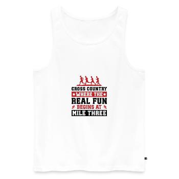 XC Running Gifts - Perfect XC Runner Design Idea - Männer Premium Bio Tank Top - Weiß - Vorne - Michal (187cm)