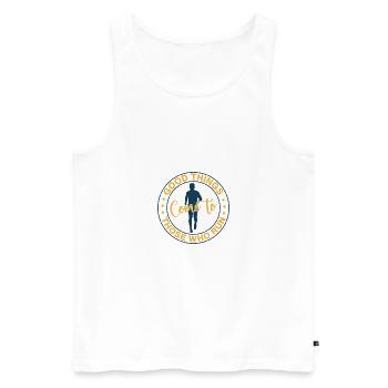 Running Good Things Come To Run Marathon Runner - Men's Premium Organic Tank Top - white - Front - AI Model Male 178 light (178cm)