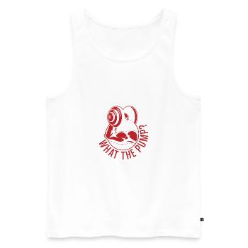 Fitness Motivation Bodybuilder What The Pump Gym - Männer Premium Bio Tank Top - Weiß - Vorne - Michal (187cm)