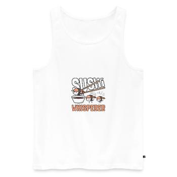 Amateur de sushis Sushi Whisperer Sushi - Débardeur bio Premium Homme - blanc - Devant - AI Model Male 178 light (178cm)