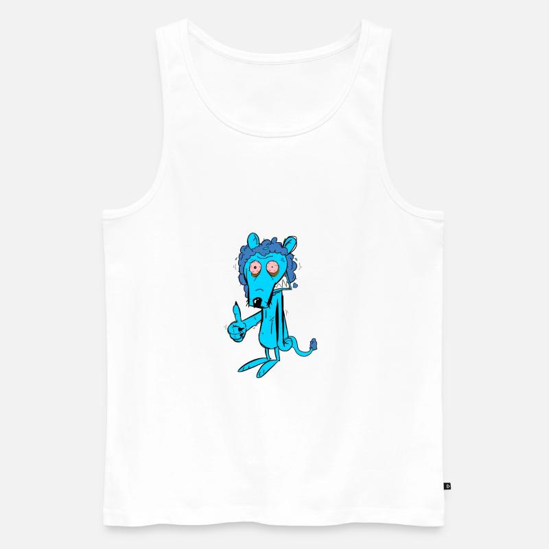 Ängstlicher Löwe - Männer Premium Bio Tank Top - Weiß
