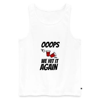 Oops we hit it again Beer Pong - Männer Premium Bio Tank Top - Weiß - Vorne - Michal (187cm)