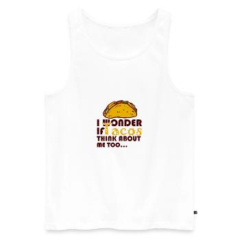 Funny Taco Saying, Mexican Food Humor, Taco - Men's Premium Organic Tank Top - white - Front - AI Model Male 178 light (178cm)
