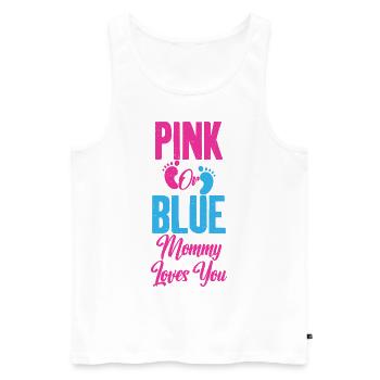 Pink or Blue Mommy Loves You Baby Gender Reveal - Débardeur bio Premium Homme - blanc - Devant - Michal (187cm)