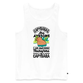Capybara rongeur Capybara sont une citation impressionnante - Débardeur bio Premium Homme - blanc - Devant - Michal (187cm)