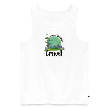 Voyagez autour du monde - Débardeur bio Premium Homme - blanc - Devant - Michal (187cm)