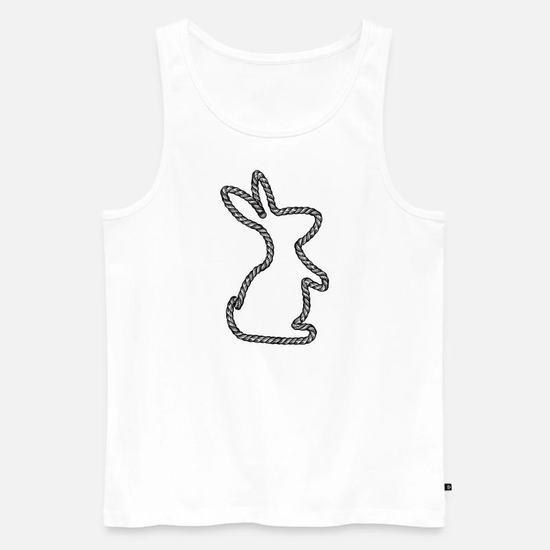 Bunny black canvas - Männer Premium Bio Tank Top - Weiß
