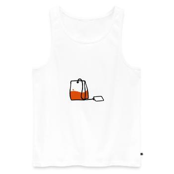Sachet de thé / Teabag (2c) - Débardeur bio Premium Homme - blanc - Devant - AI Model Male 178 light (178cm)
