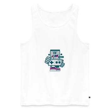 ADDICT - Men's Premium Organic Tank Top - white - Front - AI Model Male 178 light (178cm)