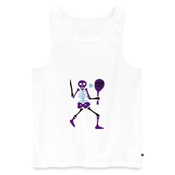 Skeleton Skull Bone Sport Tennis Player - Men's Premium Organic Tank Top - white - Front - Michal (187cm)