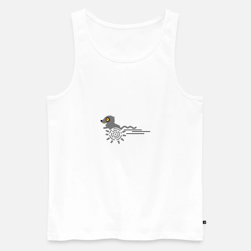 Rennmaus / Running Gerbil (3c) - Männer Premium Bio Tank Top - Weiß