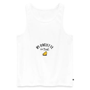 In Raclette We Trust - Débardeur bio Premium Homme - blanc - Devant - Michal (187cm)