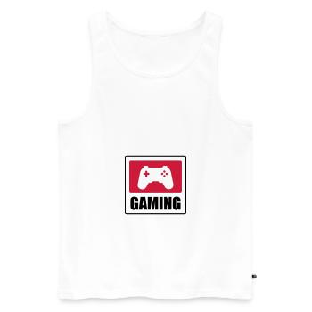 Gaming - Gamer - Männer Premium Bio Tank Top - Weiß - Vorne - AI Model Male 178 light (178cm)