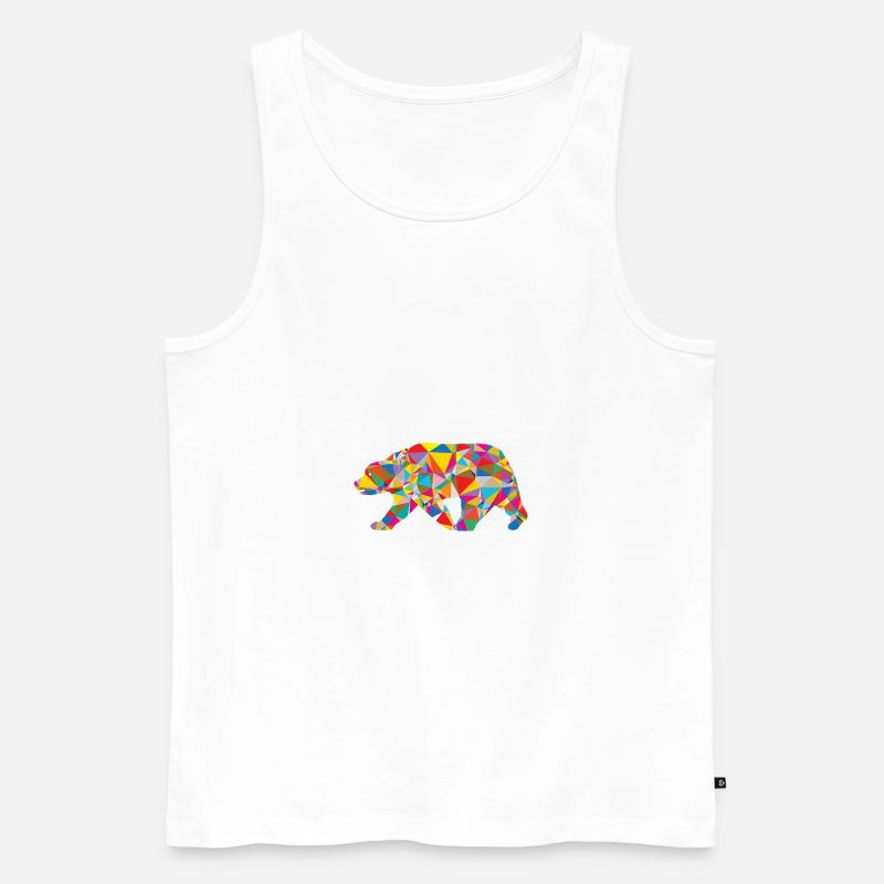 Bär - Low Poly - Art - Männer Premium Bio Tank Top - Weiß