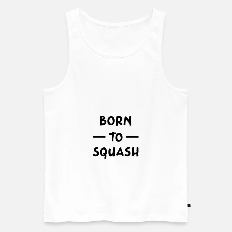 Born to squash - Männer Premium Bio Tank Top - Weiß