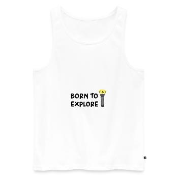Urbex - Born to explore - Men's Premium Organic Tank Top - white - Front - AI Model Male 178 light (178cm)