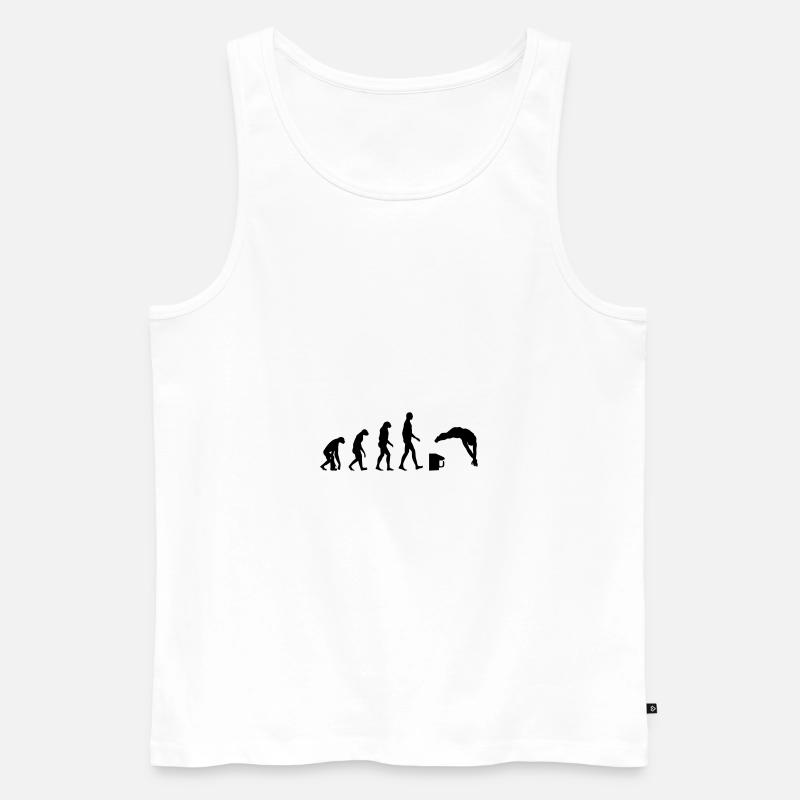 Evolution / Schwimmen - Männer Premium Bio Tank Top - Weiß