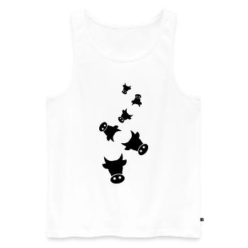 Rind Kopf Kuh - Männer Premium Bio Tank Top - Weiß - Vorne - Michal (187cm)
