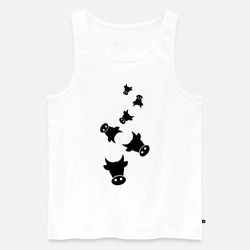 Rind Kopf Kuh - Männer Premium Bio Tank Top - Weiß